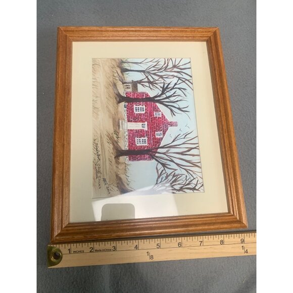 Framed Watercolor Painting Manor Brethren Church by Anna Ruth Enders - Picture 6 of 10